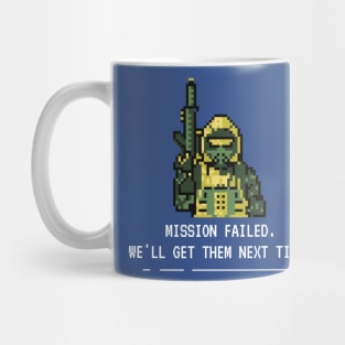 Mission Failed Game Quote Pixel Art Mug